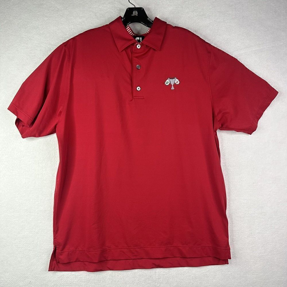 FootJoy Men's Size Large Red Talamore Stretch Golf Polo Athletic Shirt